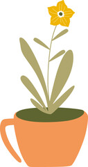 Spring Potted Plant Illustration