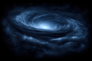 Captivating cosmic whirlpool of interstellar clouds spiraling into a bright core with luminous stars illuminating the vast expanse of deep space showcasing the beauty of astronomical phenomena