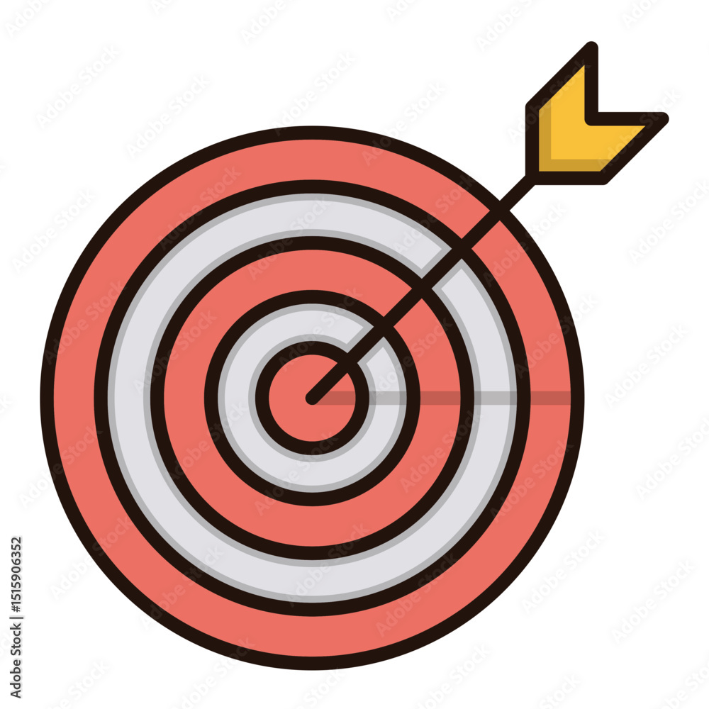 Poster glowing neon circular target with arrow pointing center suitable for various design uses