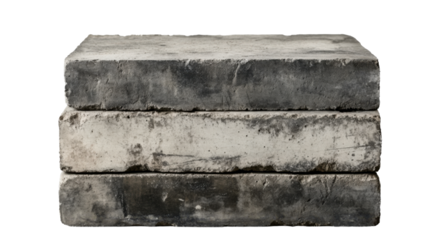 Layered Concrete Block with Textured Surface and Structural Detail for Construction, Architecture, or Industrial Design

