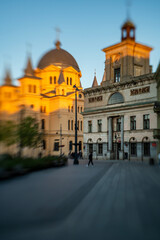 The city of Łódź - view of Freedom Square. Lodz, Poland.