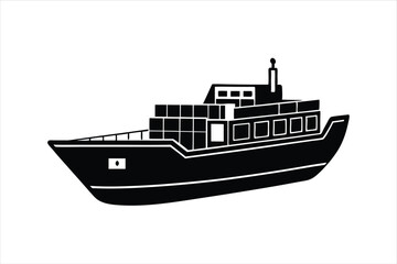 Export Vessel Vector Silhouette in Minimal Design