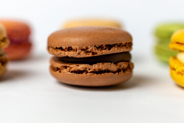 Macaron and white background