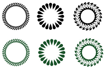 Decorative circle frame template design set of round border in unique pattern. Circle frame detail vector design set. Simple ornament design for labels, covers, invitation cards, profile picture.