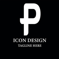Obraz premium Initial p plain logo design template
