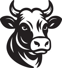 Minimalist Black and White Cow Vector Illustration 