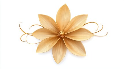 Fototapeta premium Golden flower on white stunning display of nature artistry and elegance in botanical photography
