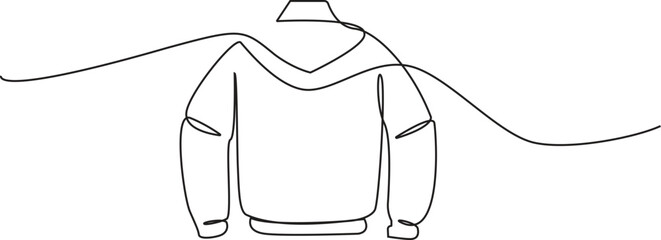 Jacket continuous one line drawing of jacket icon linear design, Men's clothing garment black linear design vector illustration, One line continuous man's suit, Vector Illustration.