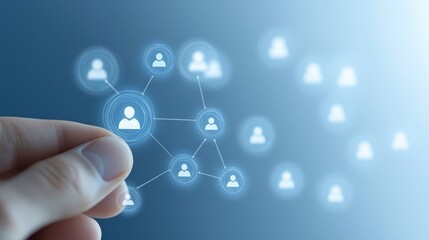 Hand reaching for social network icon exploring the power of digital connections and online community