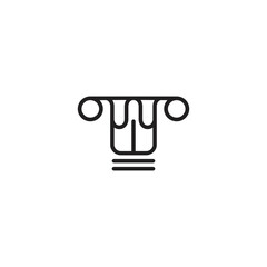 abstract pillar logo in minimalist line art design style