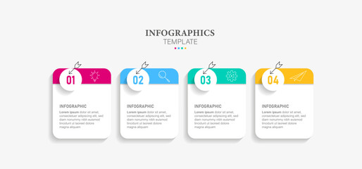 4 Steps business timeline infographic template design