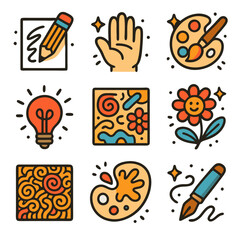 vector doodle painting art icon