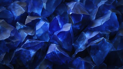 Close-up of blue crystal-like textures on a dark background.