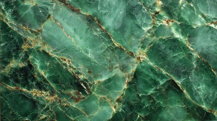 Green marble texture with intricate veins and patterns on a dark background.
