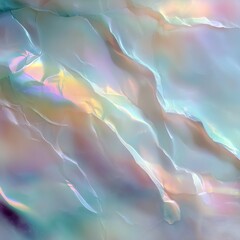Abstract holographic texture with colorful waves, white isolate background.