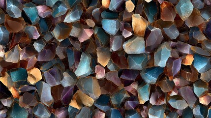 Colorful gemstones scattered on a surface, showcasing their natural beauty.