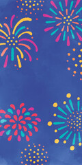 花火の水彩イラスト背景