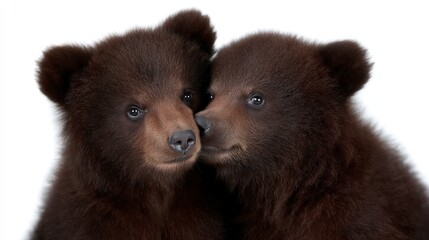 Fototapeta premium Adorable Grizzly Bear Cubs Wildlife Closeup Nature Photography