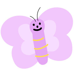 Pastel purple butterfly png for animal, sticker, nature, garden, picnic, park, spring, summer, decoration, blossom elements, blooming, cartoon character, cute patch, brooch, comic, mascot, zoo