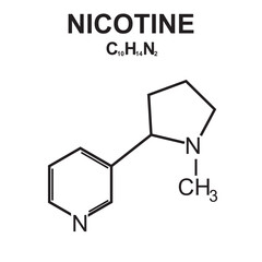 Icon of the nicotine molecule (C10H14N2), minimalist vector style, 
    ideal for scientific or educational content on addictive substances. 
    Minimalist style, flat art design.