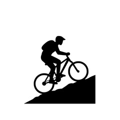 Obraz premium Mountain Biker Silhouette
