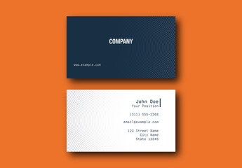 Professional Elegant Dark Navy Blue Business Card Template with Subtle Circles