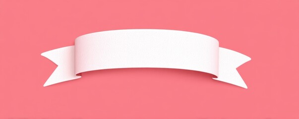White Textured Banner on Pink Background
