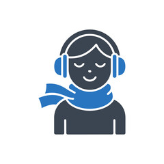 person with headphones icon