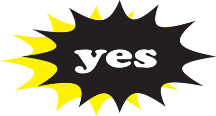  Comic Speech Bubble with Yellow Shadow – Pop Art Style Graphic