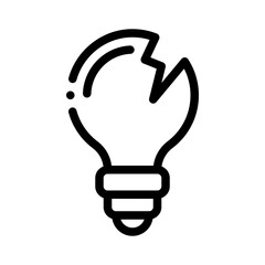 broken idea line icon
