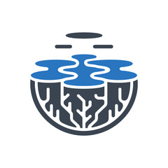 Water Cycle with Roots Icon