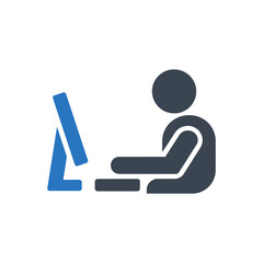 Person Working at Computer Icon