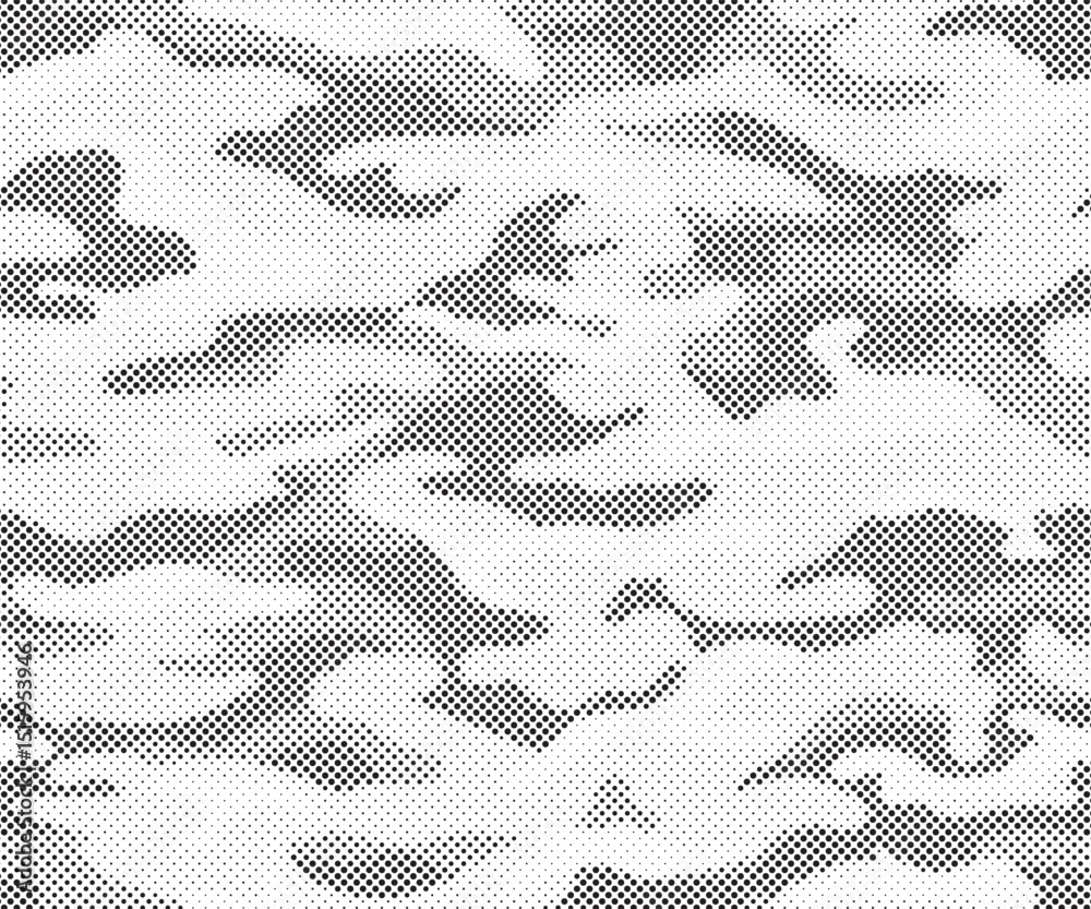 Leinwandbilder abstract halftone camouflage pattern. stylish military print for fabric, seamless monochrome backgro