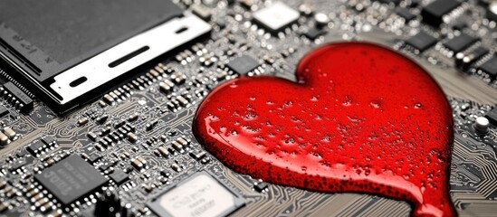 Heart on a circuit board