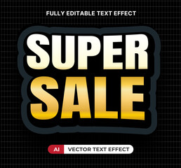 Fototapeta premium Editable AI text effect featuring bold typography with gold gradient styling, perfect for promotions, discounts, or retail sales banners.