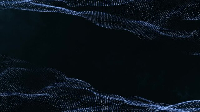 Technology connection digital big data concept. Abstract of digital data flow on blue background. Transferring of big data and storage of data sets, blockchain, hi-speed internet. Seamless loop
