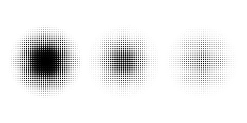 Circle dot frame. Circular border with effect halftone. Modern faded ring. Semitone shape round