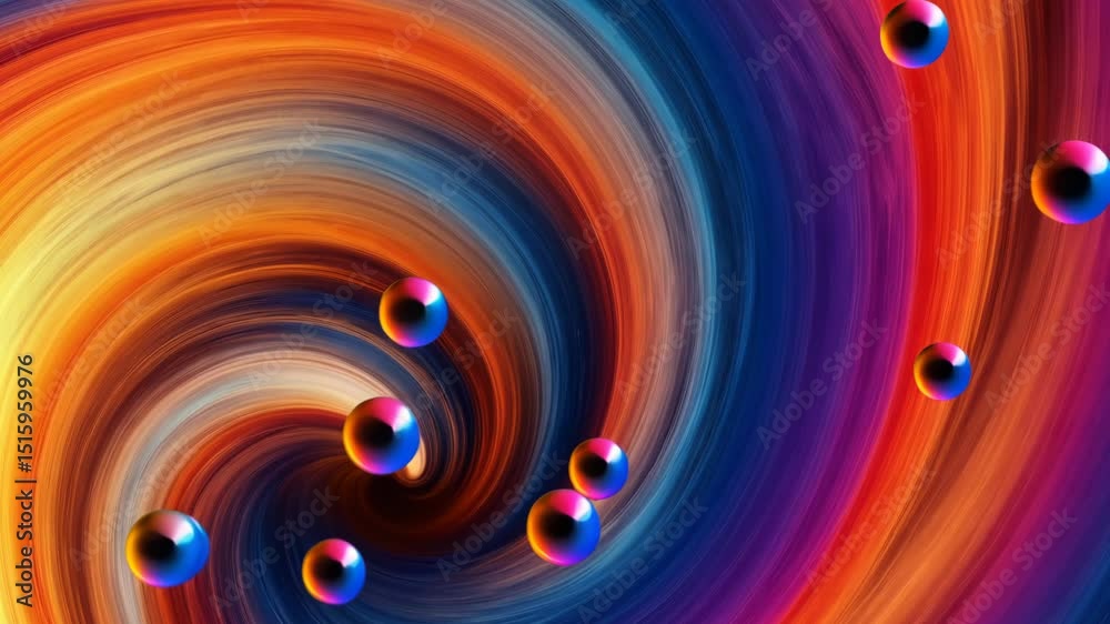 Aufkleber A colorful swirl with many small circles in it. The circles are of different sizes and colors. The swirl is very colorful and has a lot of detail