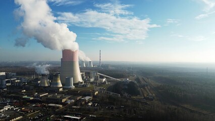 Coal power station in rural area