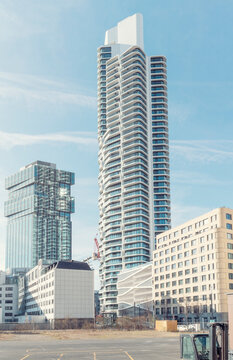 Modern highrise buildings in Frankfurt's financial district