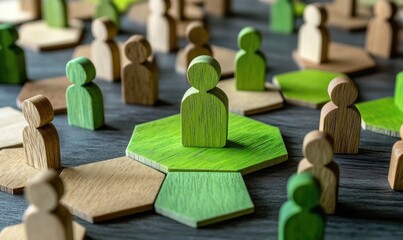 Diverse group of people, a central figure