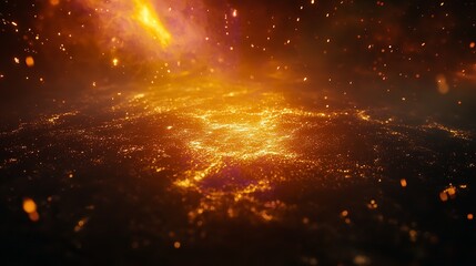 Futuristic Abstract Spacescape Featuring a Glowing Square of Light in a Cosmic Environment