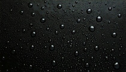 Black, expensive, shiny colors dominate this seamless background, where tiny and small drops appear to evaporate delicately on a transparent surface, creating a luxurious, minimalist, and visually cap