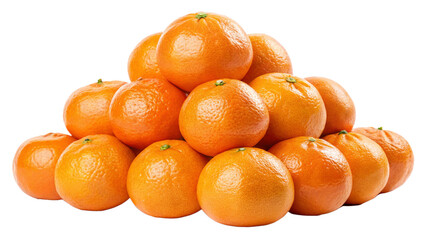 Pyramid Pile of Fresh Juicy Oranges Isolated on Transparent Background for Healthy Food Concepts