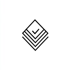Geometric logo featuring layered squares and a checkmark