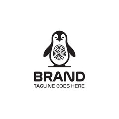 Penguin Fingerprint Logo Security Brand Identity