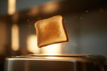 Toast Mid-air Landing Toaster Slot Golden Hour Kitchen