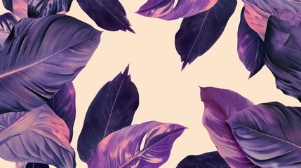Large tropical leaves of purple flowers. The concept of nature. Natural background.
