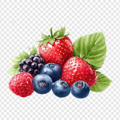 Obraz premium Watercolor_illustration_of_Assorted_berries