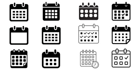 Different Calendar Designs Icons for Business and Time Management